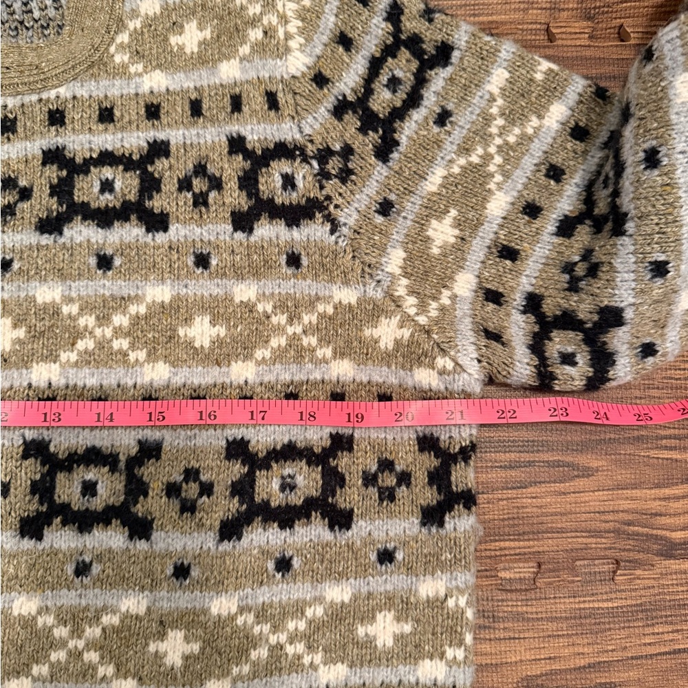 Marled Black, Cream, and Tan Patterned Cardigan | L - Picture 7 of 13
